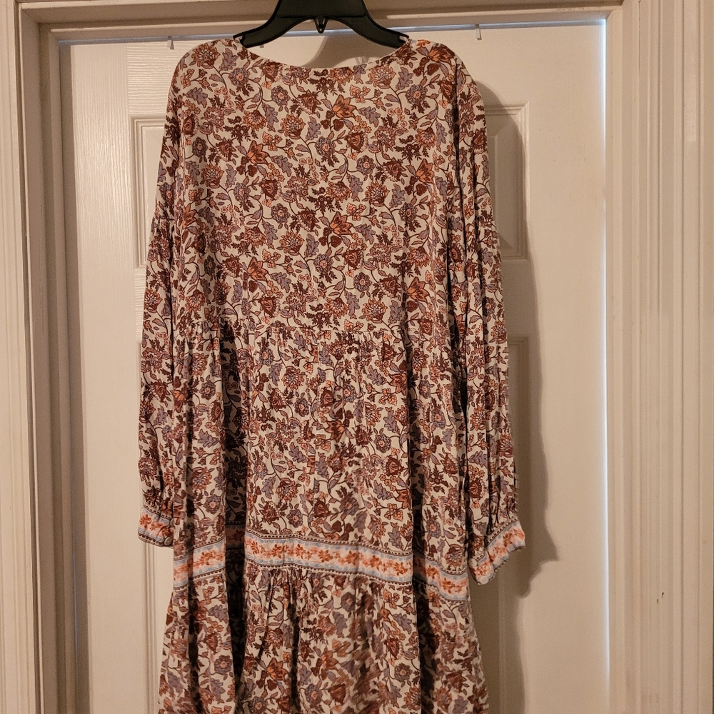 Cato Floral V-Neck Long Sleeve Dress Size Large - Picture 7 of 9